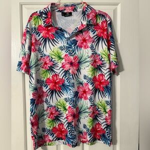 Men’s golf polo size medium with tropical pattern
